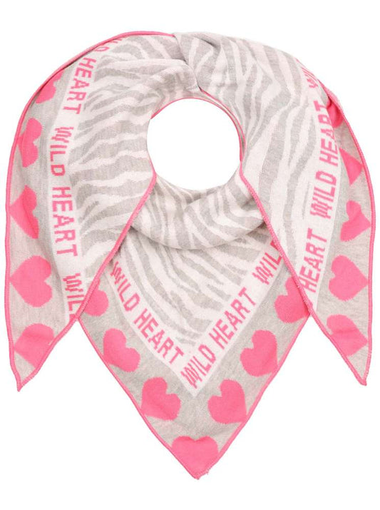 💕 Zwillingsherz Dreieckstuch "Malea" Baumwolle Grau Pink