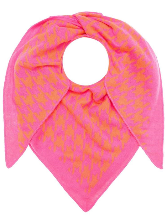 💕 Zwillingsherz Dreieckstuch "Cozy Hahnentritt" Baumwolle Orange Pink