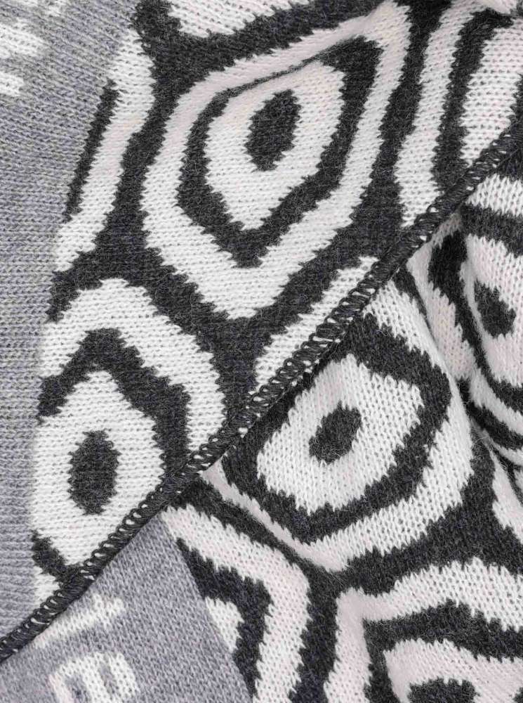 💕 Zwillingsherz Dreieckstuch "Seventies" Wolle Kaschmir Grau