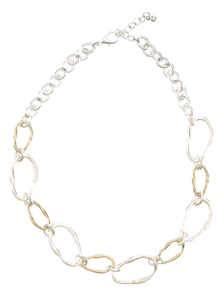 Kette "Ringsherum" Gliederkette Silber Gold