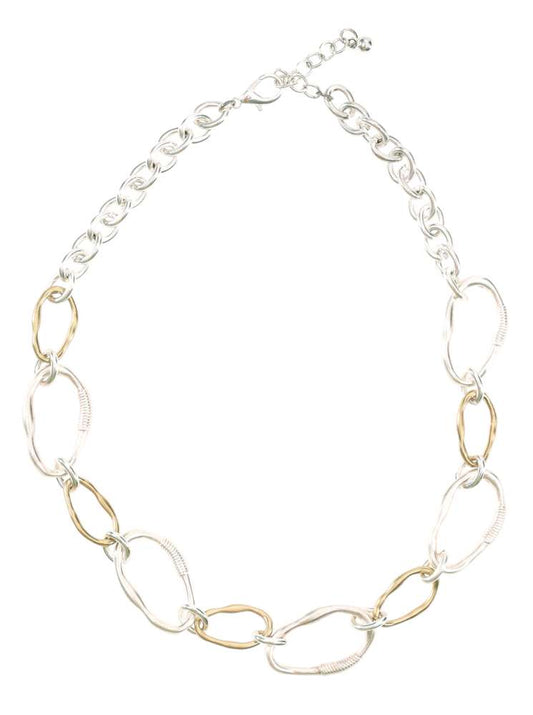 Kette "Ringsherum" Gliederkette Silber Gold