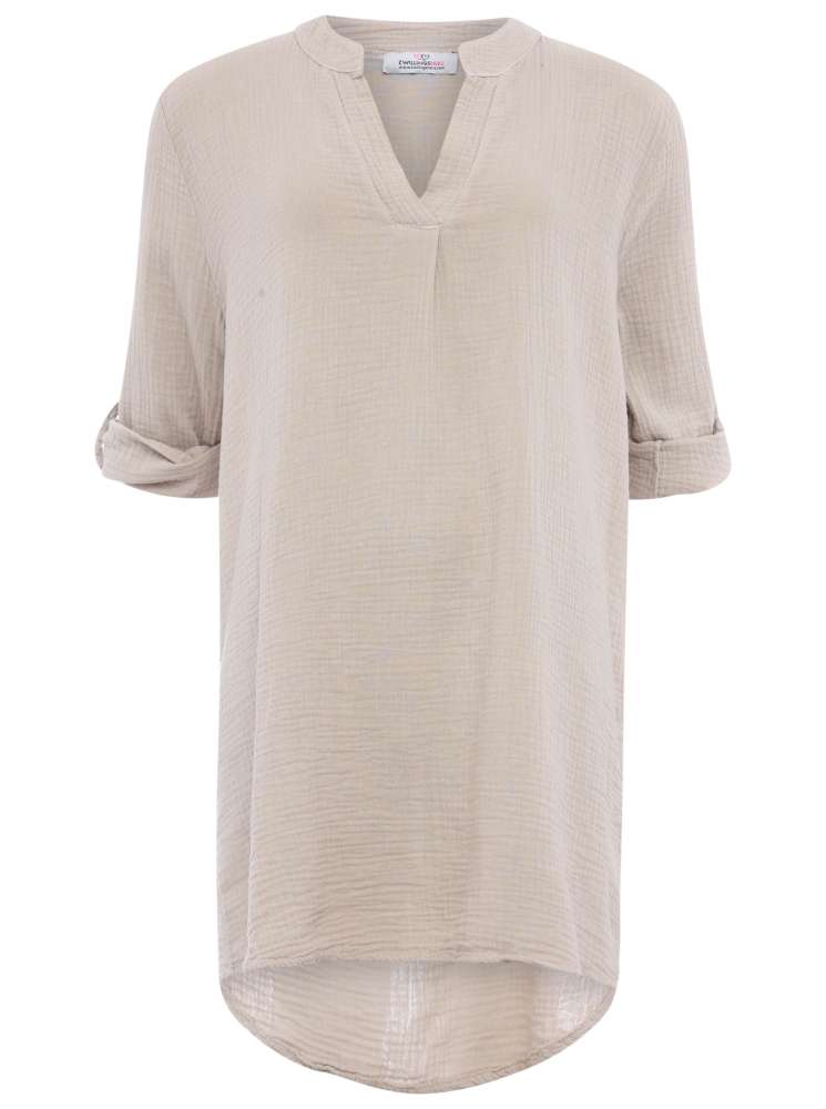 đź’• Zwillingsherz Tunika Bluse Musselin "Rom" Beige