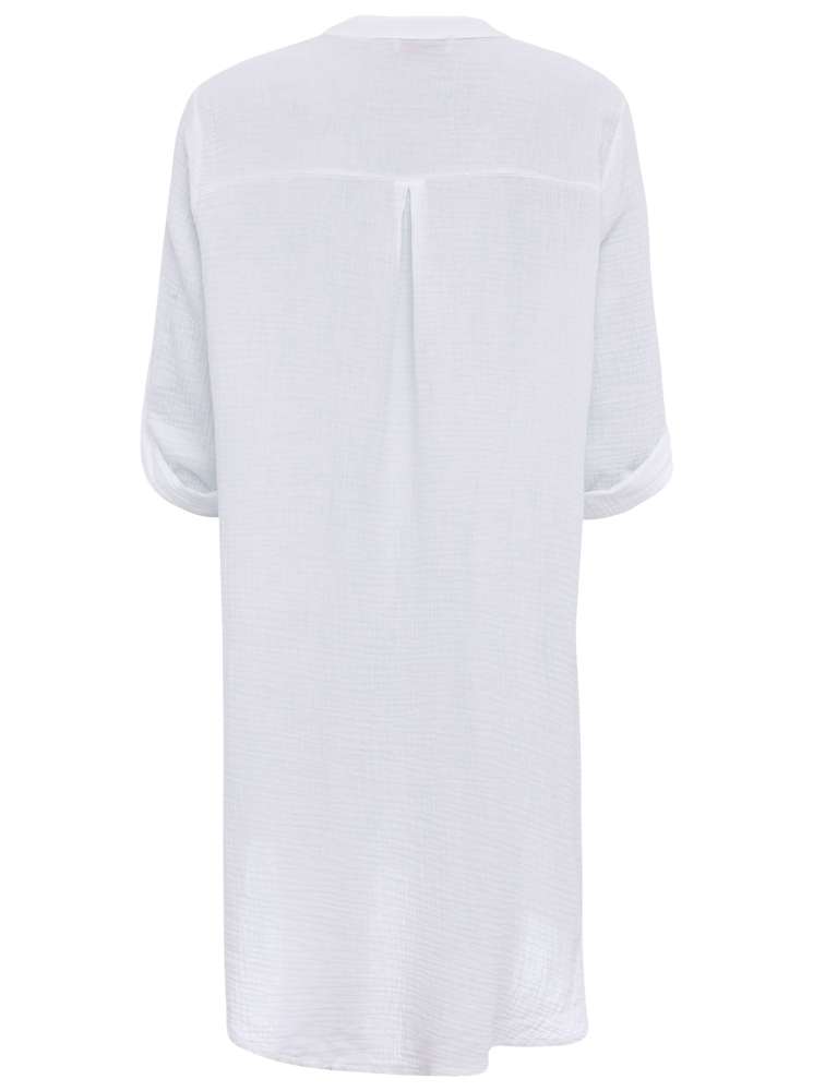 💕 Zwillingsherz Tunika Bluse Musselin "Rom" Weiß