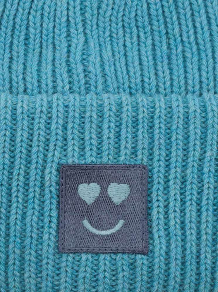 💕 Zwillingsherz Mütze "Happy Heart" Türkis Wolle