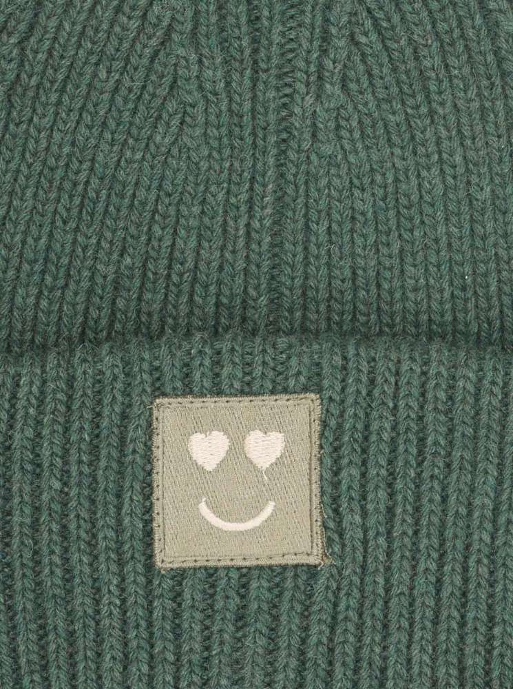 💕 Zwillingsherz Mütze "Happy Heart" Khaki Wolle