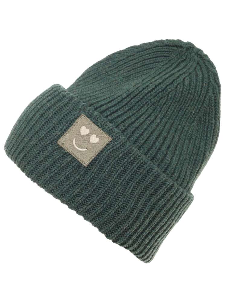 💕 Zwillingsherz Mütze "Happy Heart" Khaki Wolle