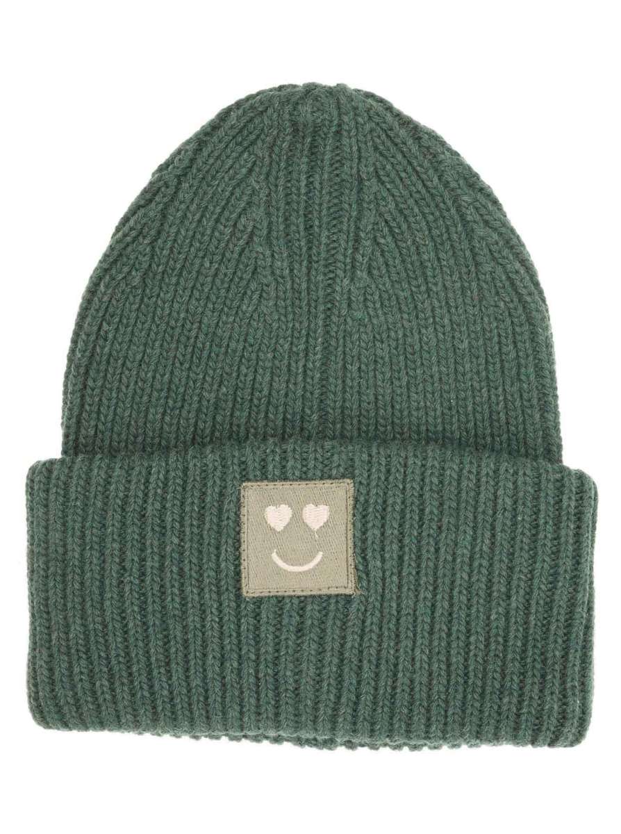 💕 Zwillingsherz Mütze "Happy Heart" Khaki Wolle