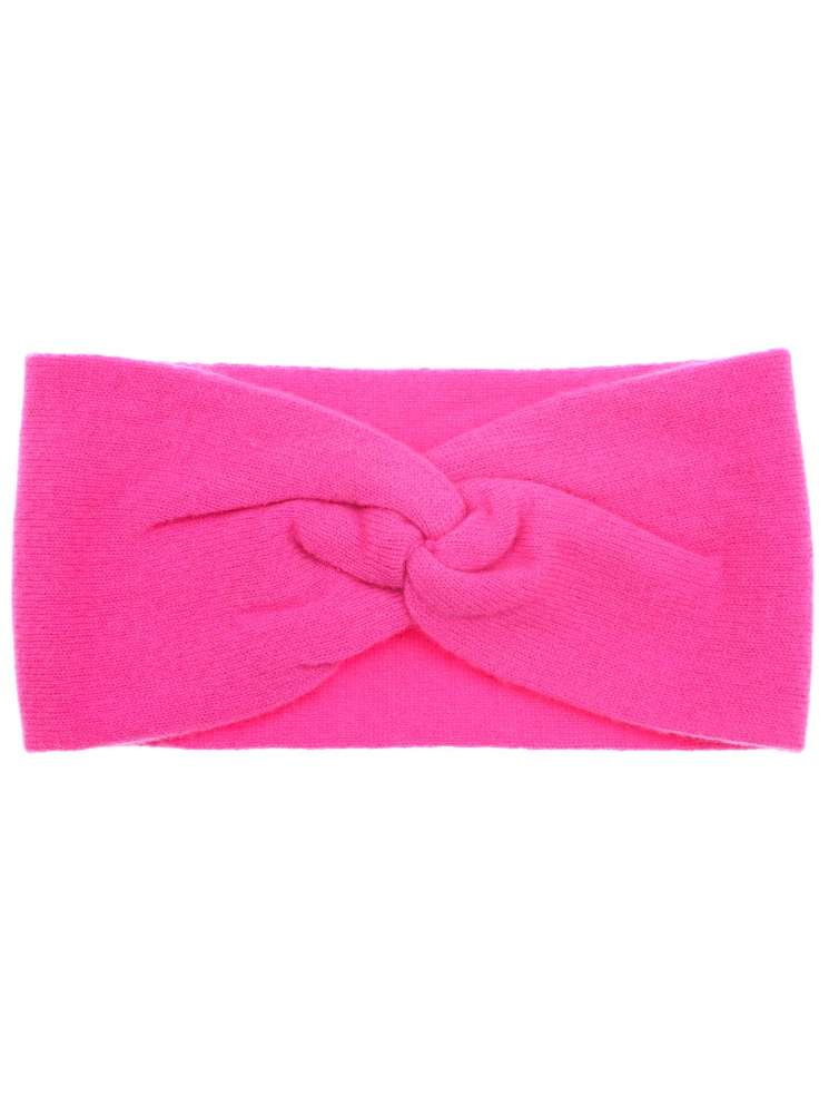 💕 Zwillingsherz Stirnband 100 % Cashmere "Knoten" Kaschmir Neonpink