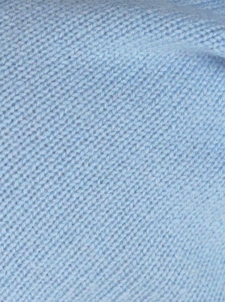 💕 Zwillingsherz Mütze Beanie 100 % Kaschmir Hellblau