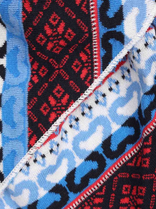 💕 Zwillingsherz Dreieckstuch "Maralda" Baumwolle Blau Rot