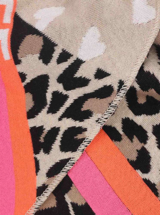 💕 Zwillingsherz Dreieckstuch "Wild Side of Life" Baumwolle Beige Orange Pink