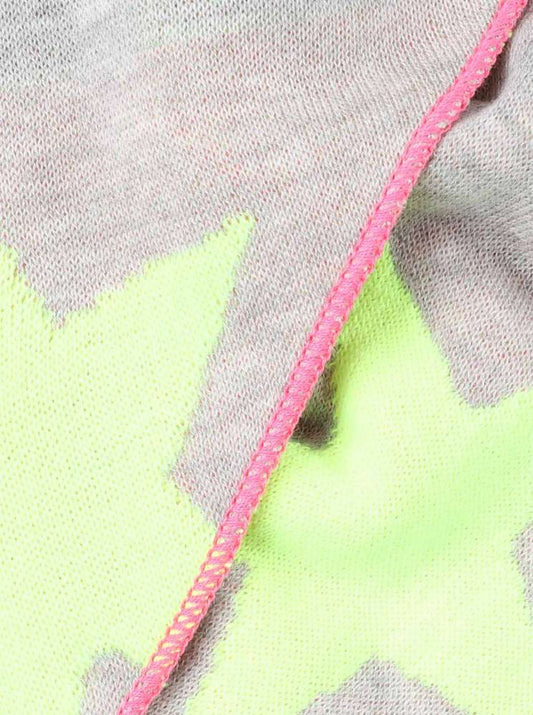 💕 Zwillingsherz Dreieckstuch "Neon" Sterne Baumwolle Grau