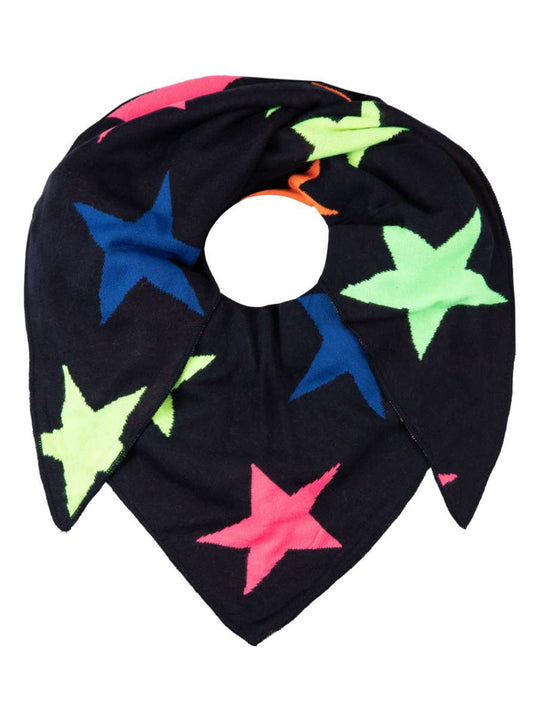 💕 Zwillingsherz Dreieckstuch "Neon" Sterne Baumwolle Marine