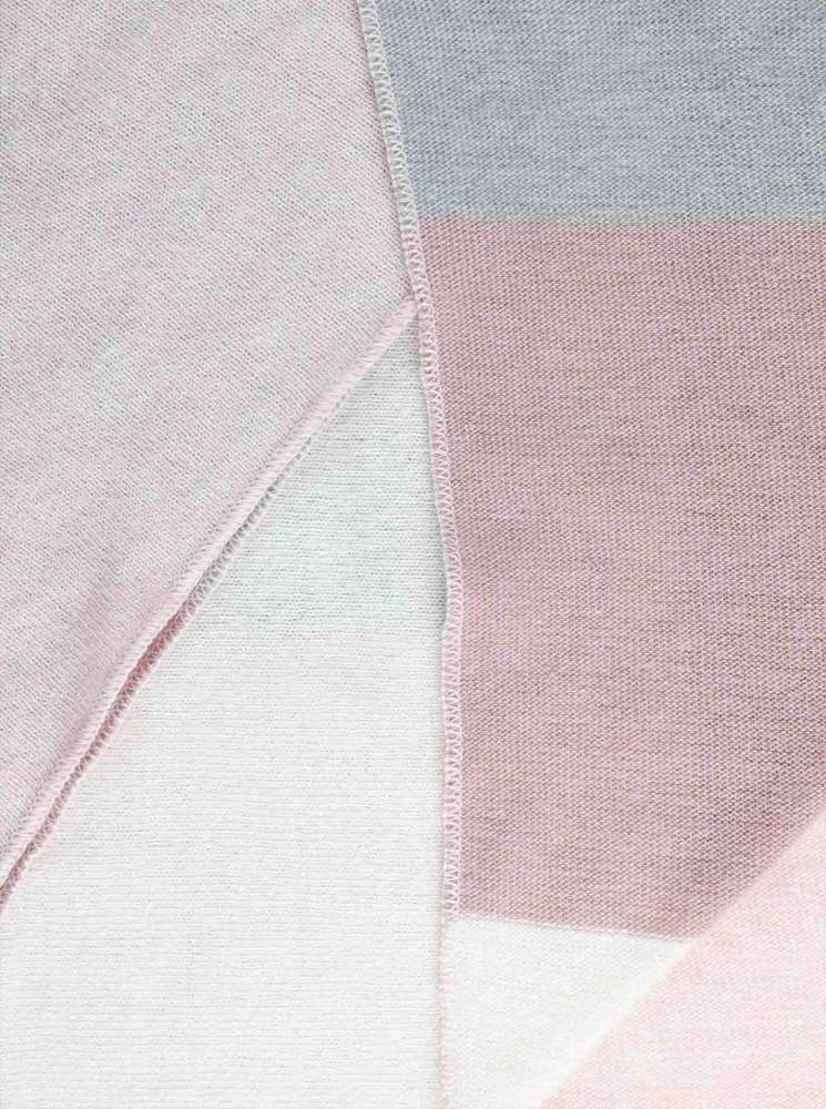 💕 Zwillingsherz Dreieckstuch "Stefanie" Blockstreifen Kaschmir Altrosa Rosa Grau Wollweiß