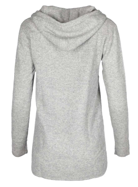💕 Zwillingsherz Pullover Pulli Hoodie 100 % Kaschmir Kapuze Hellgrau