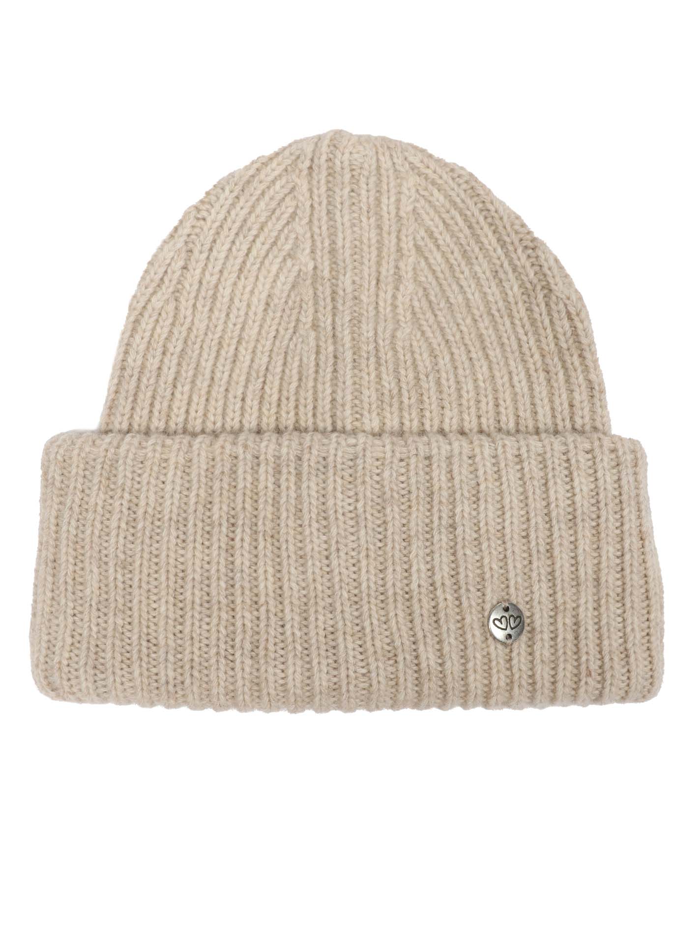 Zwillingsherz Mütze "Monika" Blogger Beanie Beige Wolle nachhaltig