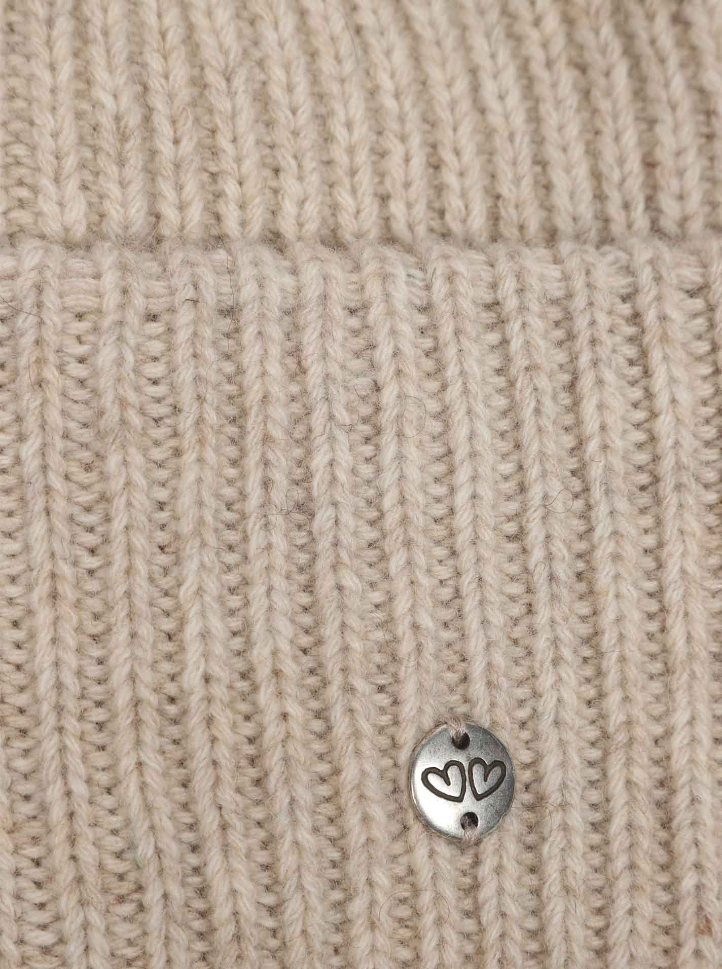 Zwillingsherz Mütze "Monika" Blogger Beanie Beige Wolle nachhaltig