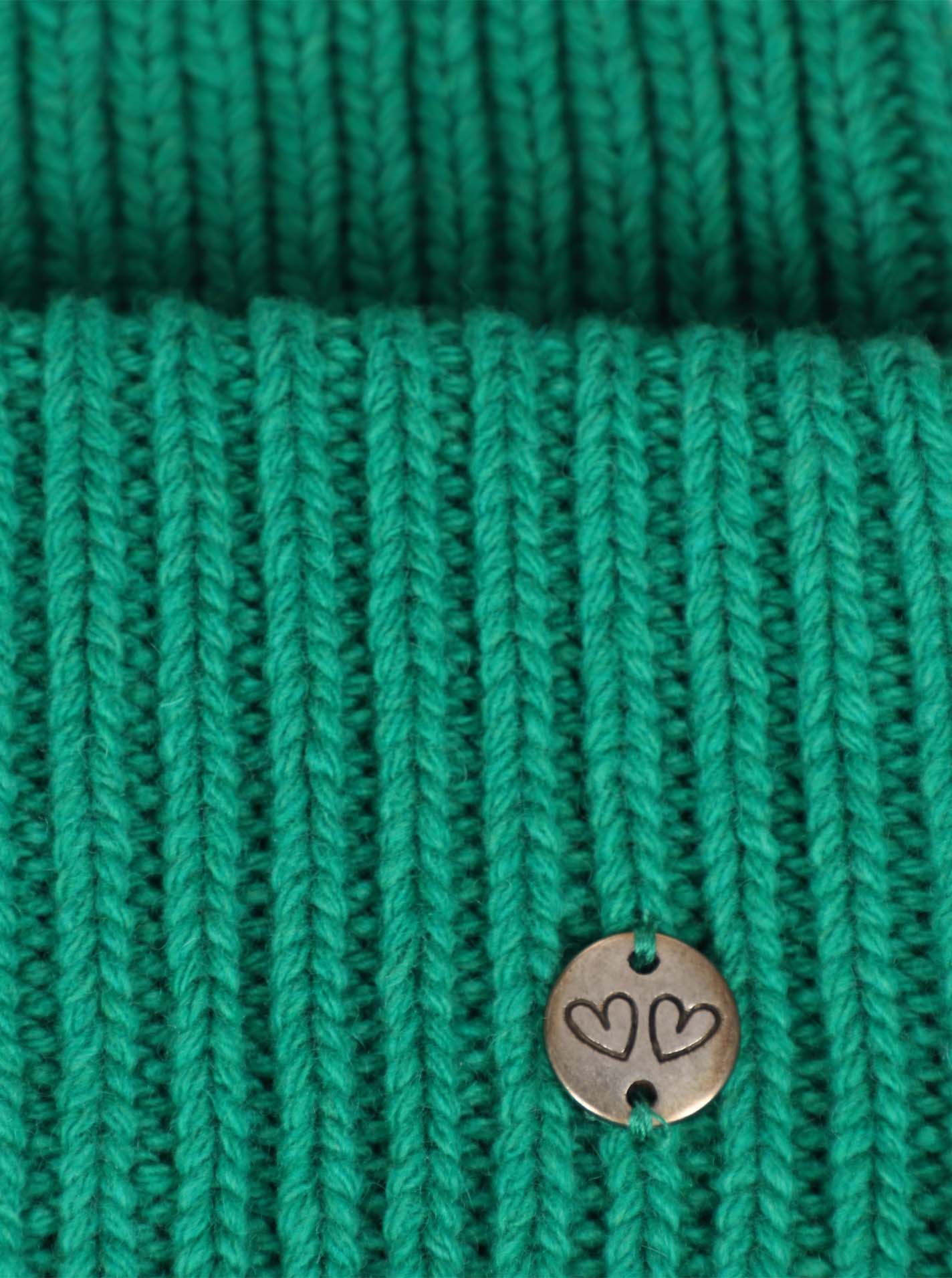 💕 Zwillingsherz Mütze "Monika" Blogger Beanie Grün Wolle nachhaltig