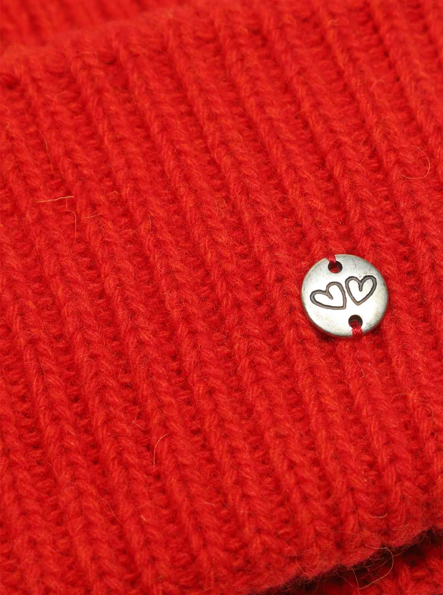 Zwillingsherz Mütze "Monika" Blogger Beanie Rot Wolle nachhaltig