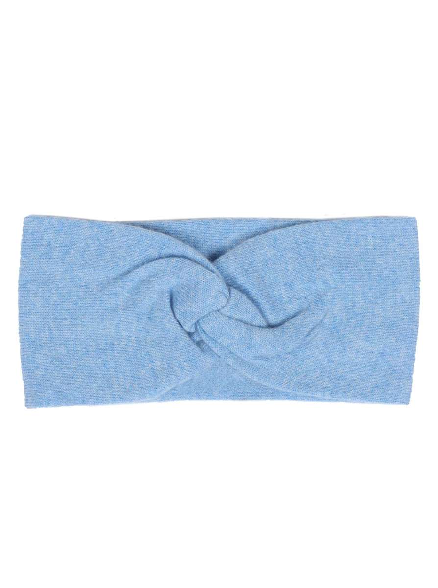 💕 Zwillingsherz Stirnband 100 % Cashmere "Knoten" Kaschmir Hellblau