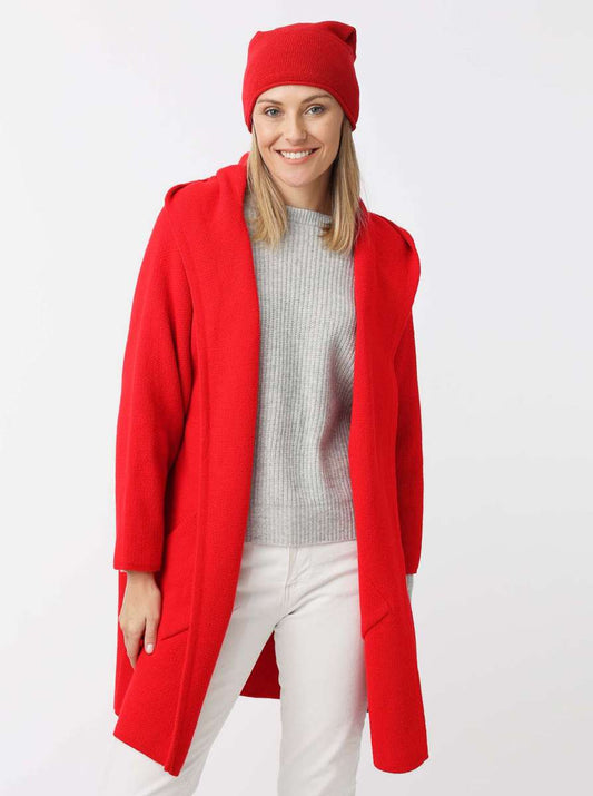 💕 Zwillingsherz Strickjacke "Annabell" Rot Strickmantel offen