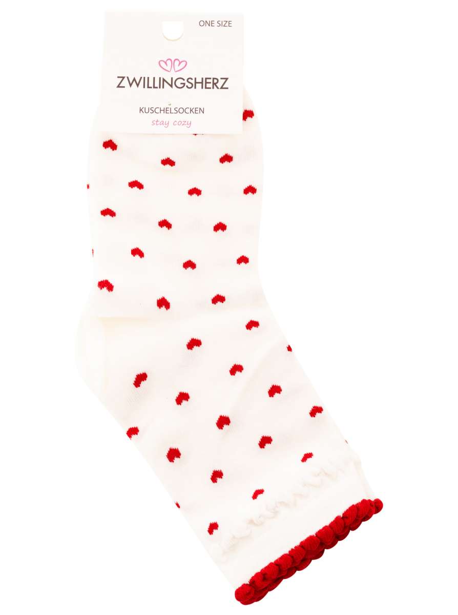💕 Zwillingsherz Socken "Kleine Herzen" Rot