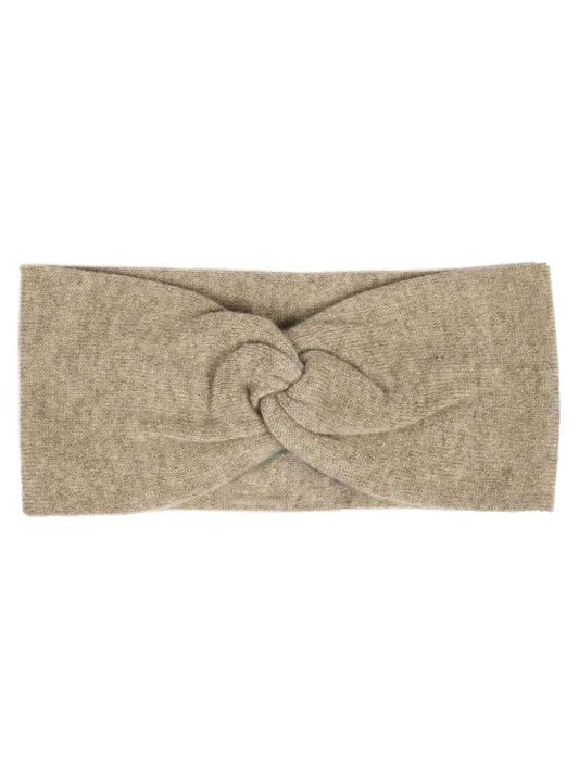 💕 Zwillingsherz Stirnband 100 % Cashmere "Knoten" Mittelbeige