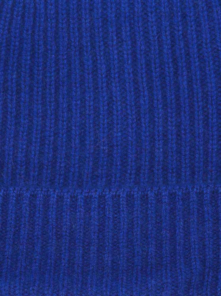 💕 Zwillingsherz Mütze "Ribbon Pattern" 100 % Kaschmir Neonblau