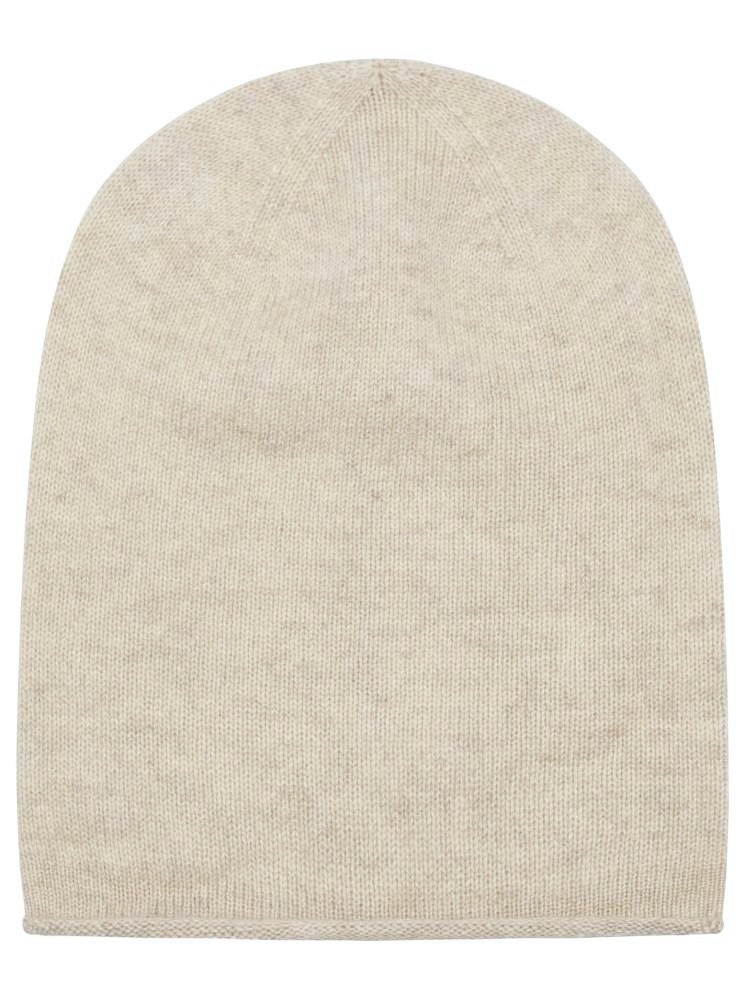 💕 Zwillingsherz Mütze Beanie 100 % Kaschmir Hellbeige
