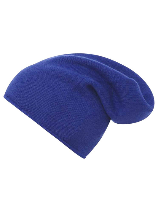 Zwillingsherz Mütze Beanie 100 % Kaschmir Dunkelblau Blau