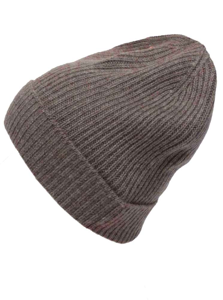 💕 Zwillingsherz Mütze "Ribbon Pattern" 100 % Kaschmir Umschlag Braun