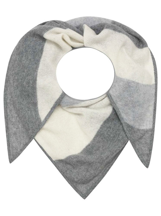 💕 Zwillingherz Dreieckstuch "Streifen" 100 % Cashmere Kaschmir Hellgrau