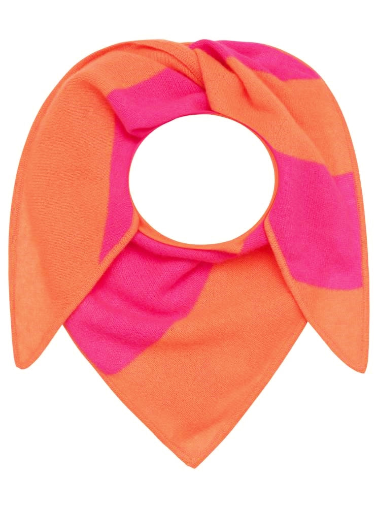 💕 Zwillingsherz Dreieckstuch "Streifen" 100 % Cashmere Kaschmir Pink Orange