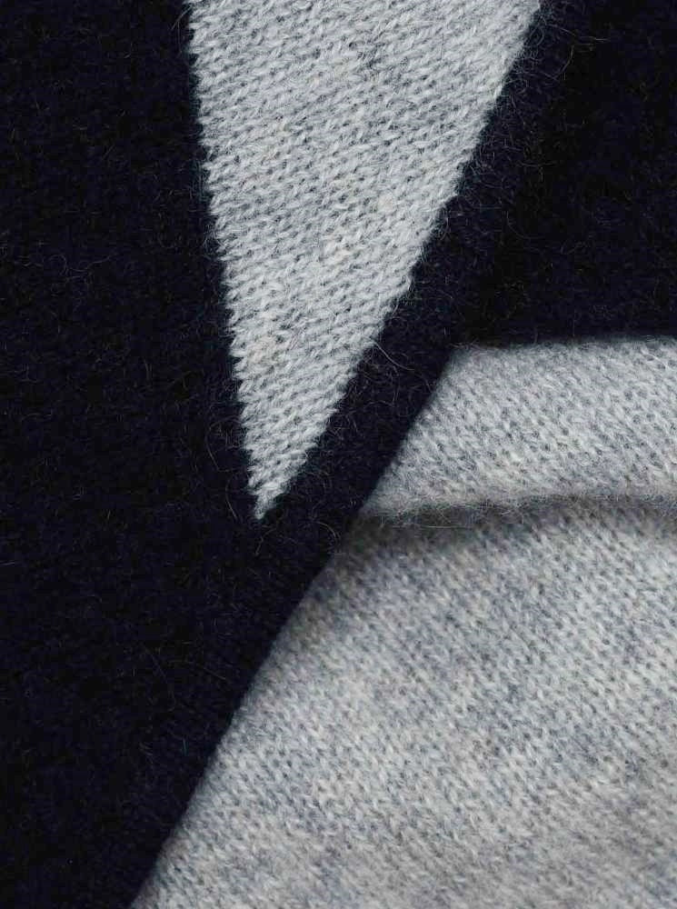 💕 Zwillingherz Dreieckstuch "Streifen" 100 % Cashmere Kaschmir Navy