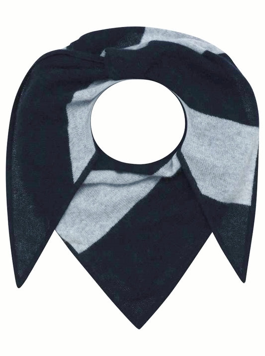 💕 Zwillingherz Dreieckstuch "Streifen" 100 % Cashmere Kaschmir Navy