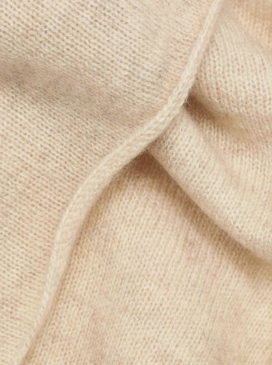 💕 Zwillingsherz Dreieckstuch "100 % Cashmere" Kaschmir Hellbeige