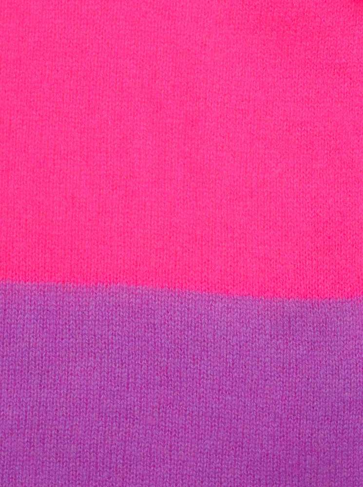 💕 Zwillingsherz XXL Schal "Fransenschal Streifen" 100 % Cashmere Stola Kaschmir Pink Lila