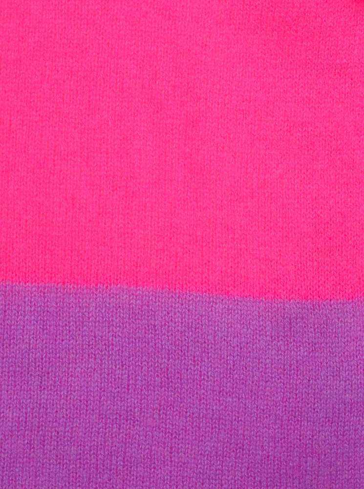 💕 Zwillingsherz XXL Schal "Fransenschal Streifen" 100 % Cashmere Kaschmir Pink Lila