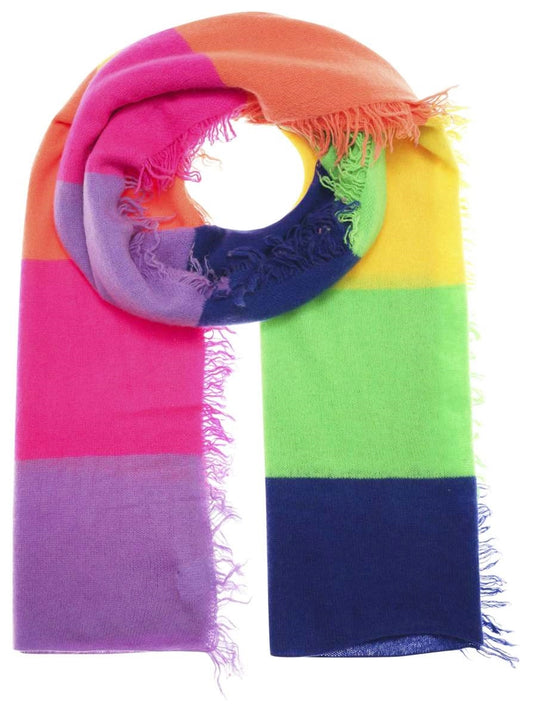 💕 Zwillingsherz XXL Schal "Fransenschal Streifen" 100 % Cashmere Stola Kaschmir Bunt