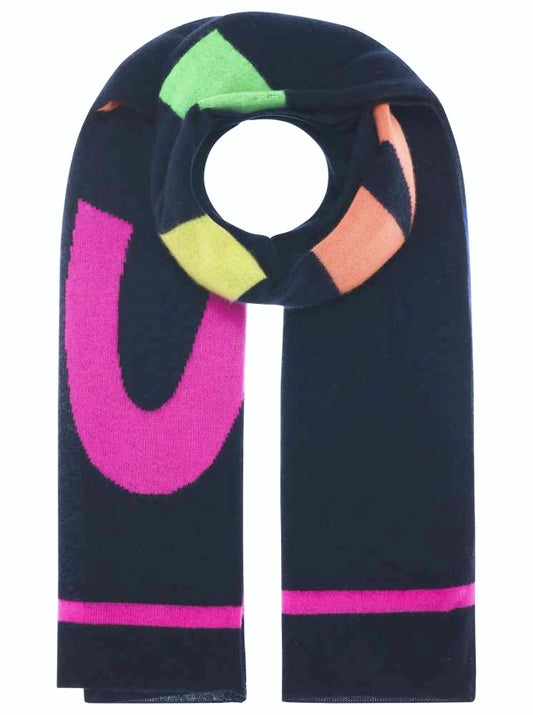 💕 Zwillingsherz XXL Schal "Smile" 100 % Cashmere Kaschmir Navy