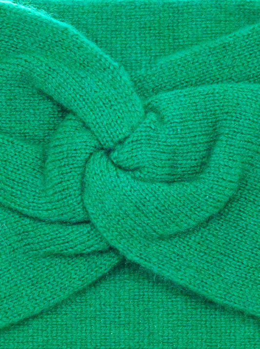 💕 Zwillingsherz Stirnband 100 % Cashmere "Knoten" Grün