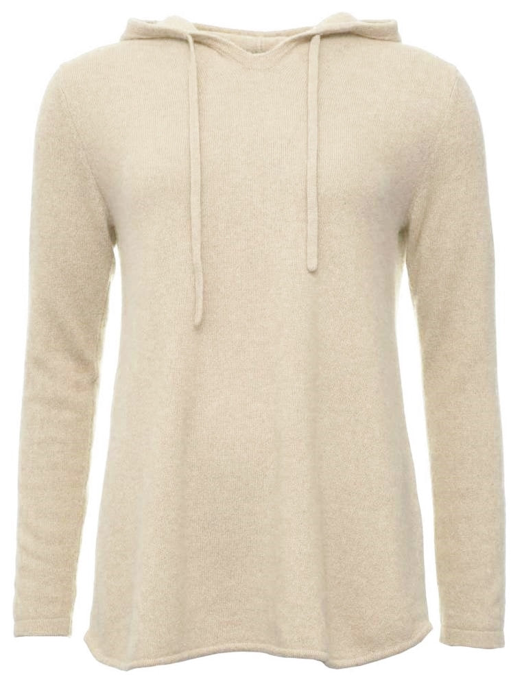 💕 Zwillingsherz Pullover Pulli Hoodie 100 % Kaschmir Kapuze Hellbeige