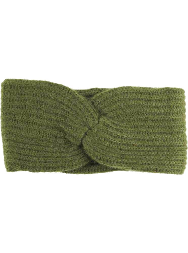 💕 Zwillingsherz Stirnband 100 % Cashmere "Rippen" Kaschmir Dunkelgrün Khaki