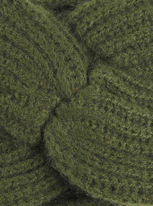 💕 Zwillingsherz Stirnband 100 % Cashmere "Rippen" Kaschmir Dunkelgrün Khaki