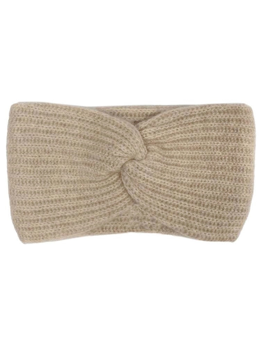 💕 Zwillingsherz Stirnband 100 % Cashmere "Rippen" Beige