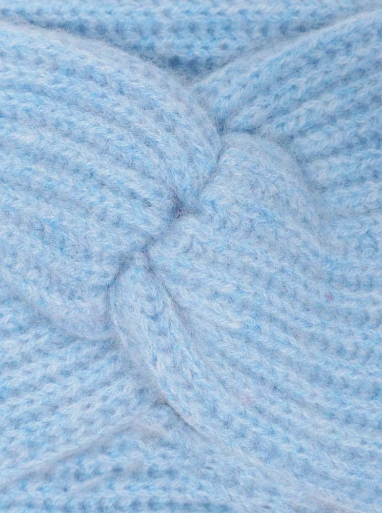 💕 Zwillingsherz Stirnband 100 % Cashmere "Rippen" Kaschmir Hellblau
