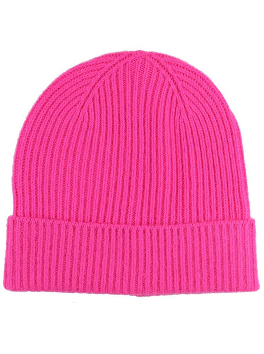 💕 Zwillingsherz Mütze "Ribbon Pattern" 100 % Kaschmir Neonpink