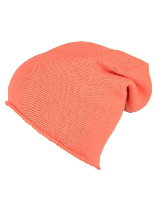 💕 Zwillingsherz Mütze Beanie "Pastell" 100 % Kaschmir Neonorange