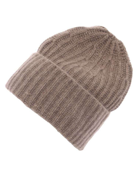 💕 Zwillingsherz Mütze Ribbon Beanie Herren "Luxus" 100 % Kaschmir Gerippt Braun