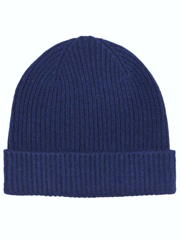 💕 Zwillingsherz Mütze "Ribbon Pattern" 100 % Kaschmir Navy